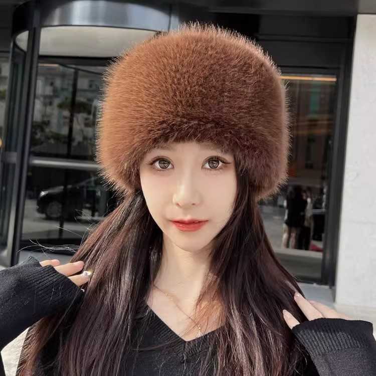 New Winter Hat Imitation Fur Fox Fur Plush Bucket Hat Thickened Warm Ear Protection Fairy Hat H251020