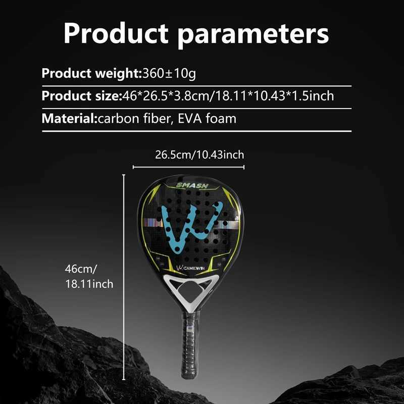 2K Carbon Fiber Padel Racket with EVA Memory Foam Cotton New Process Caged Tennis Racket Board Style Racket W251021
