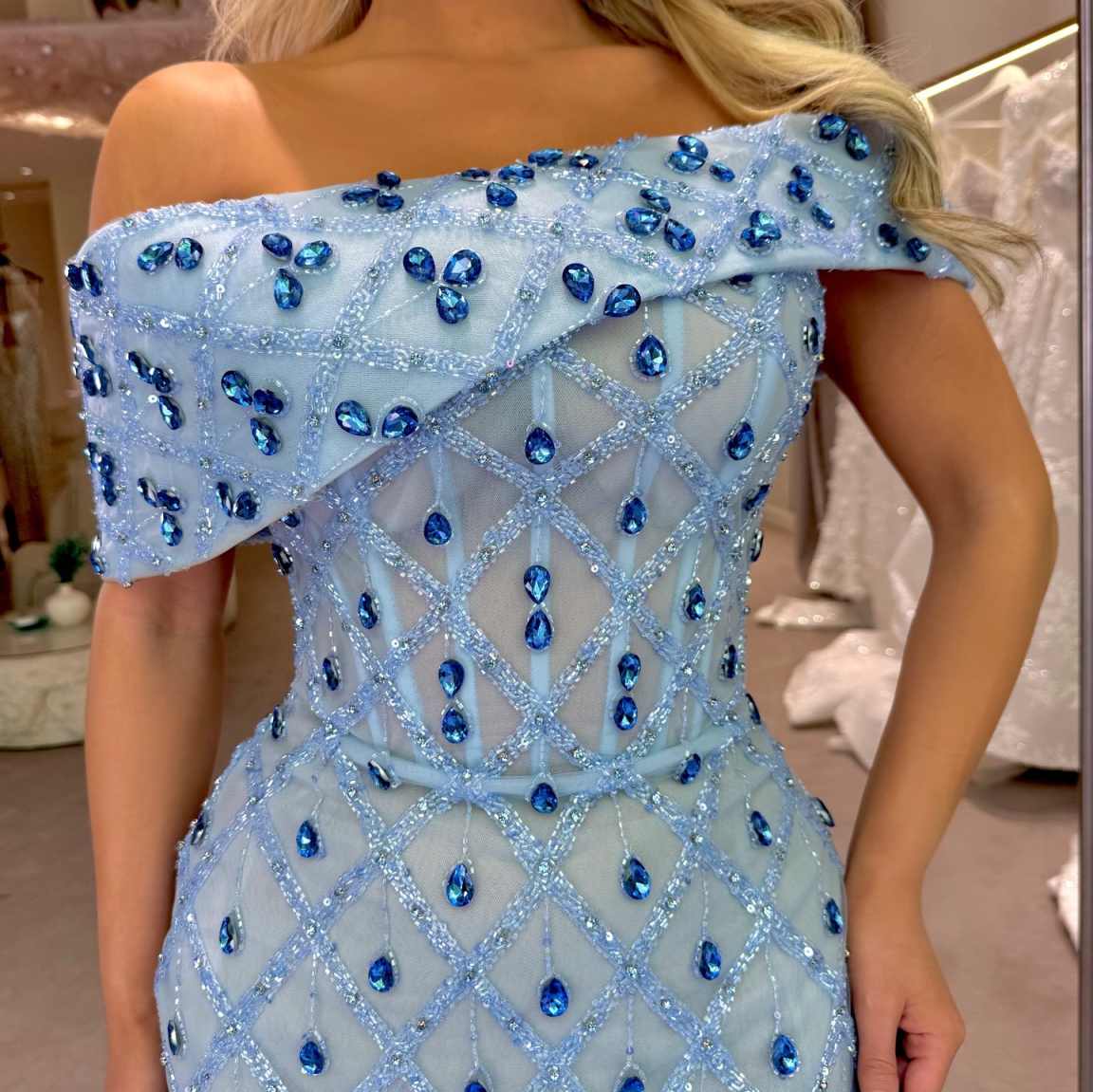 Fashion Mermaid Evening Dress Sleeveless Prom Gowns Boat-Neck Beads Satin Sexy Prom Dress vestidos de novia Size Customized Robes De Mariee L252708