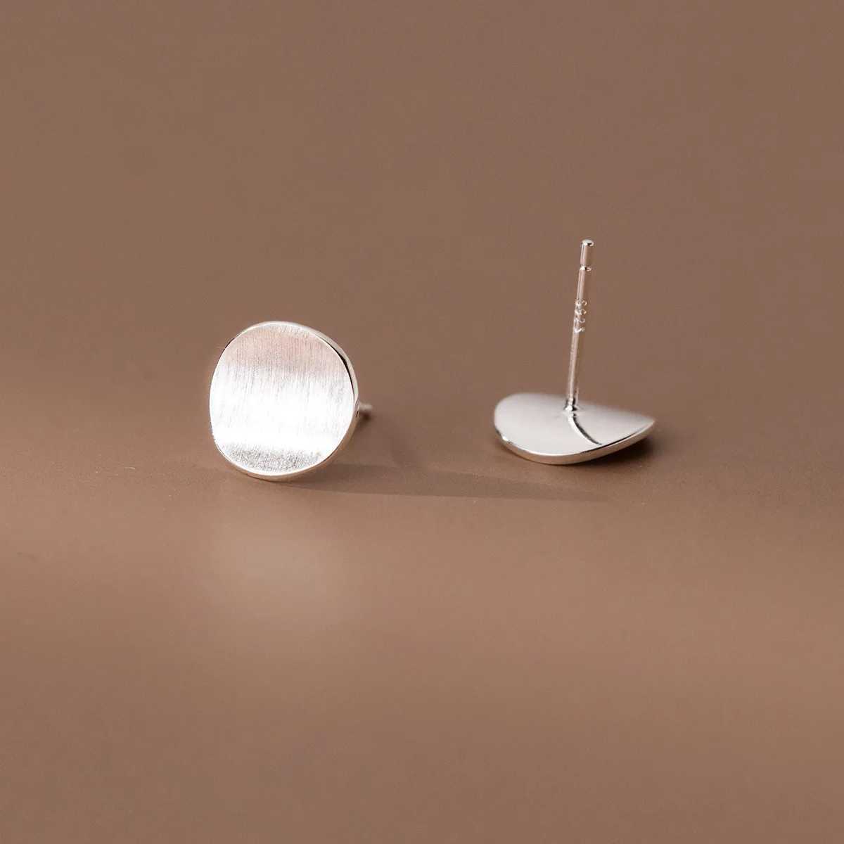 925 Sterling Silver Frosting Round Piercing Stud Earrings For Women Wedding Engagement Jewelry AccESSories J251021