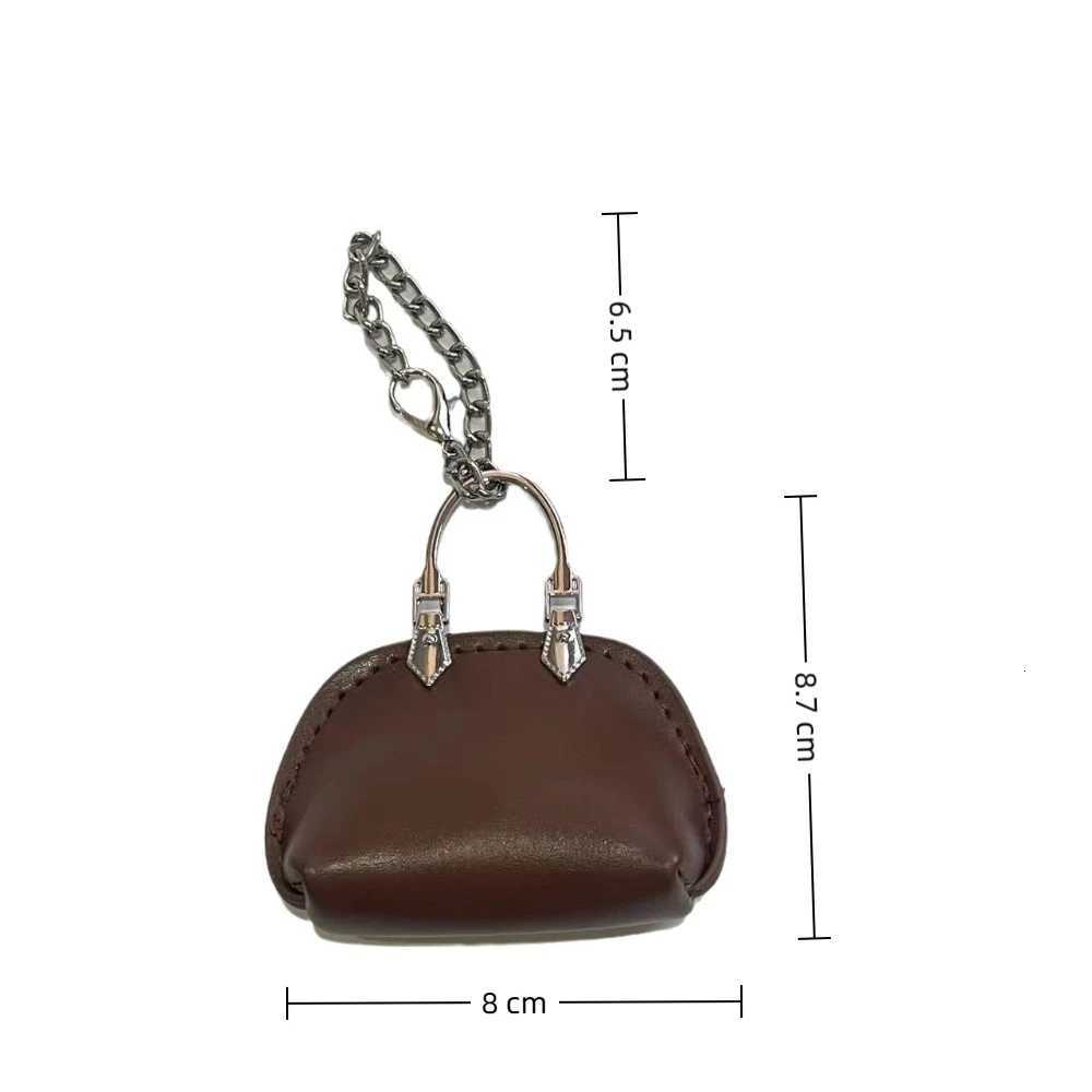 Bag Pendant Mini Handbag Change Coin Purse Exquisite Bag Keychain Hanging Decoration Charm Accessories PU Leather Solid Color W251021