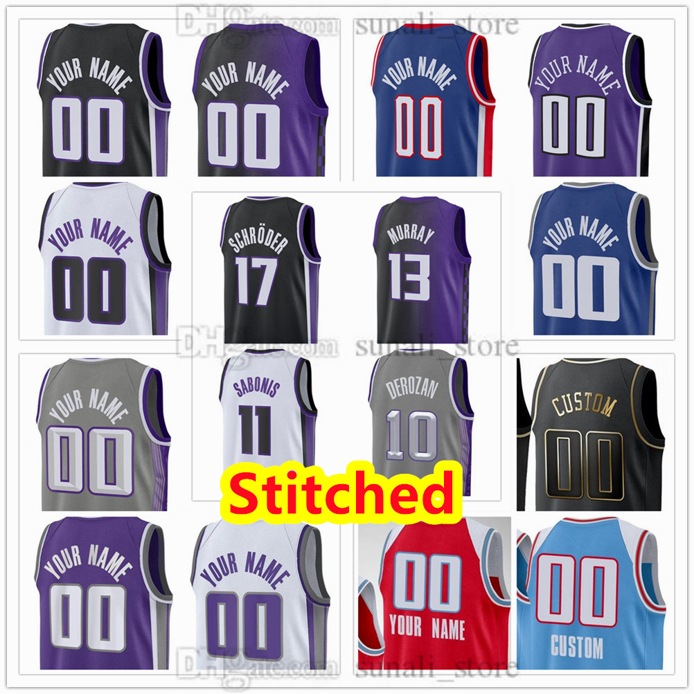 Stitched Men's XS-4XL Russell Basketball 18 Westbrook Jerseys 10 DeRozan Domantas 11 Sabonis Dennis 17 Schroder Keegan 13 Murray Malik 0 Monk Zach 8 L a V I N E 5 Fox