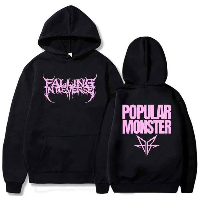 Album Popular Monstour Printing Hoodies Falling in Reverse Rock Band Sweatshirts Winter Hooded Long Sleeve Pullovers Moletom Men W251021