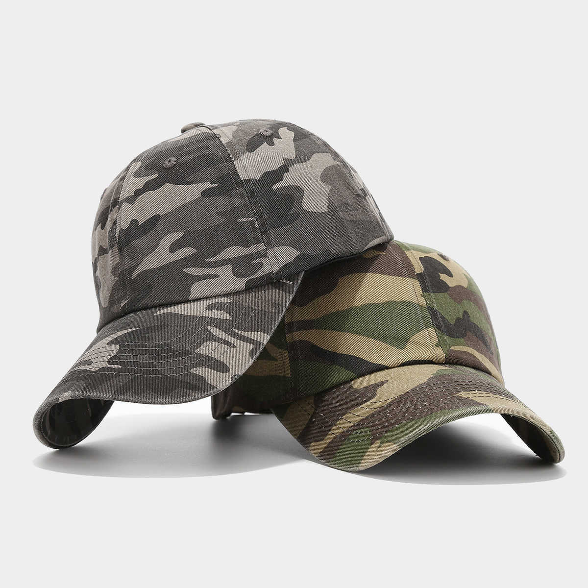 Style Camouflage Soft Top Vintage Baseball Cap Outdoor Jungle Sports Sun Hat Unisex Duckbill Cap H251020