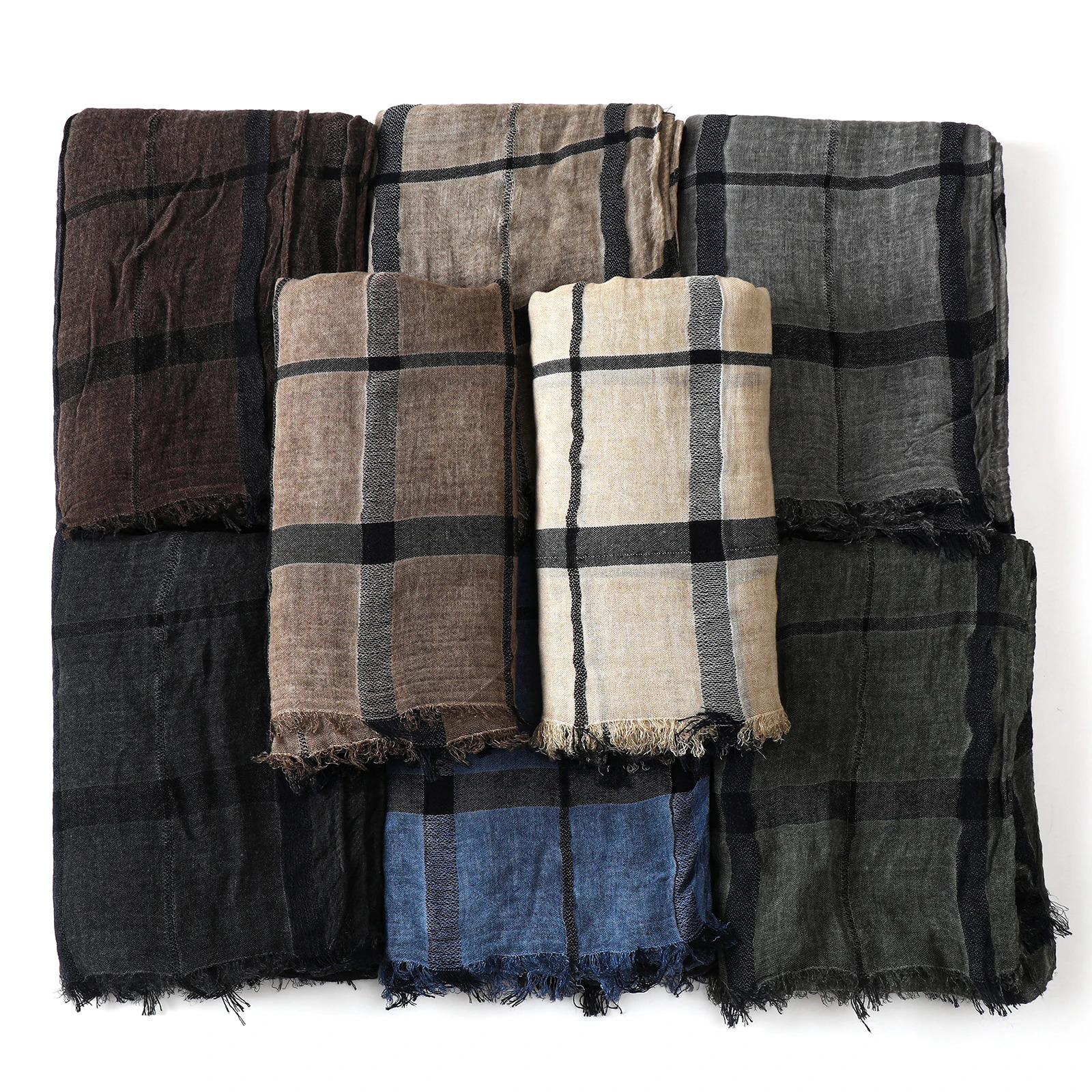 Fashion Plaid Cotton Linen Men Scarves Autumn Winter Warm Mens Scarf Short Tassel Bufanda Male Accessories Pashmina Shawl 251016