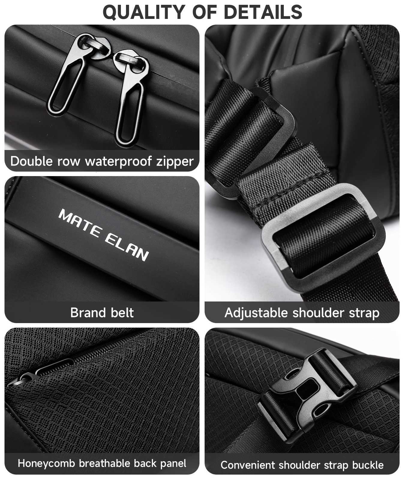 Fashionable Solid Waterproof Mens Crossbody Shoulder Bag Daily Travel Sports Fanny Pack Bumbag Teenagers Trend Phone Waist Bag Z251021