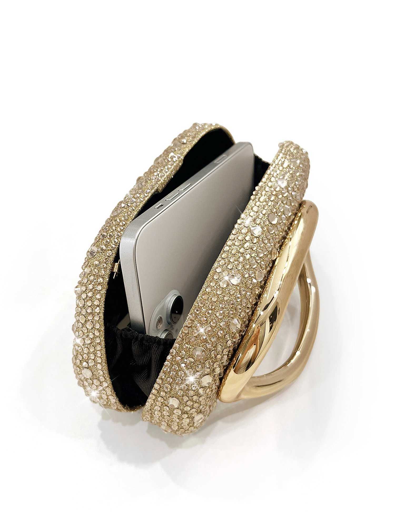 Sparkling Crystal Diamond Womens Evening Clutch Luxury Elegant Round Box Shaped Chain Bag Banquet Party Shoulder Crossbody Bag K251112