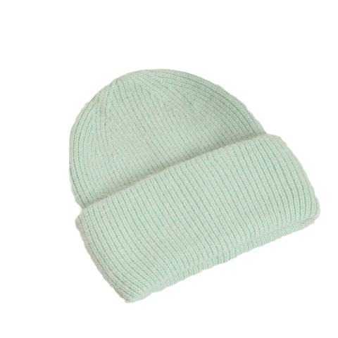 Rabbit Fursolid Color Knitted Hat Trend Autumn Winter Thickened Warm Pullover Knitted Hat for Women H251020