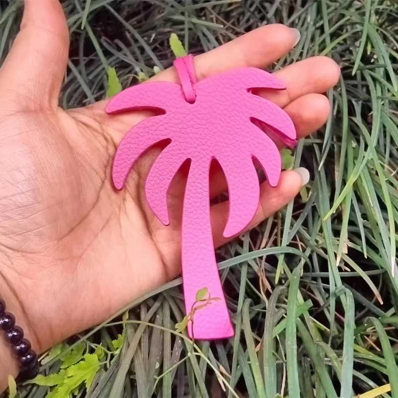 New DIY Trendy PU Leather Keychain With Women Bag Luxury Pendant Bags Charm Accessories Character Coconut Tree W251021