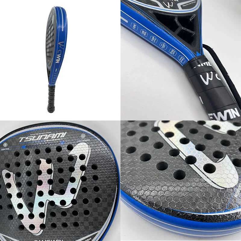 2K CWIN TSUNAMI Paddle Racket Adult Prefessional Carbon Fiber Soft EVA Face Tennis Paddle Racquet Racket with Padle Bag Cover W251021