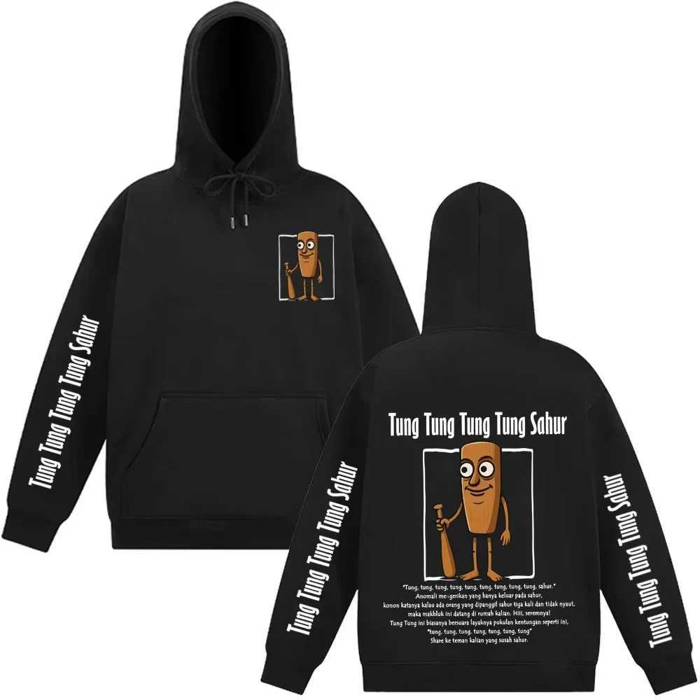 2025 Tung SahurItalian Brainrot Meme Hoodie Longsleeved Loose Casual Hiphop Pullover Mens Woman Fashion Harajuku J251021