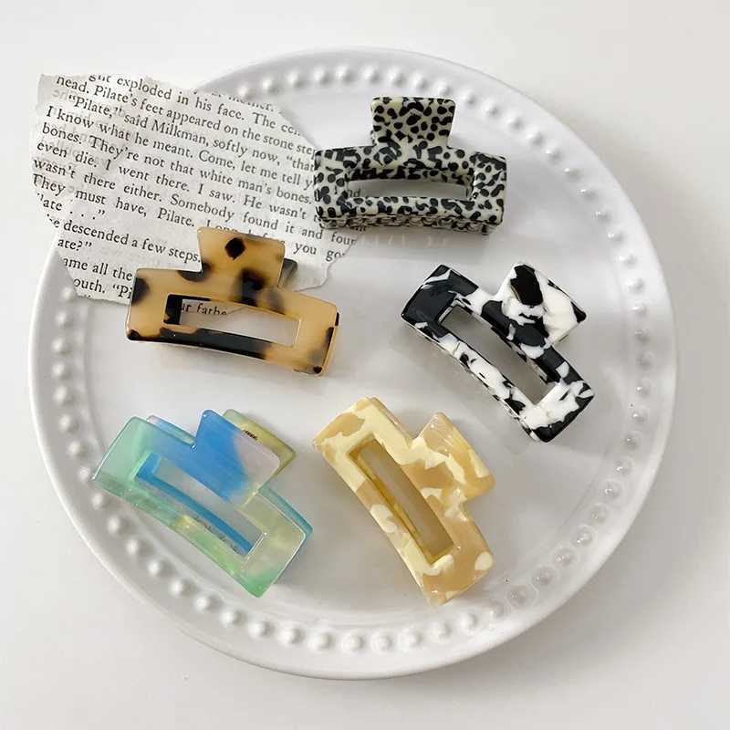 Korea 2023 Fashion New Women Small Hairpins Accessories Colourful Acrylic Rectangle Vintage Claw Clips For Girls Fine HeaddressW254021