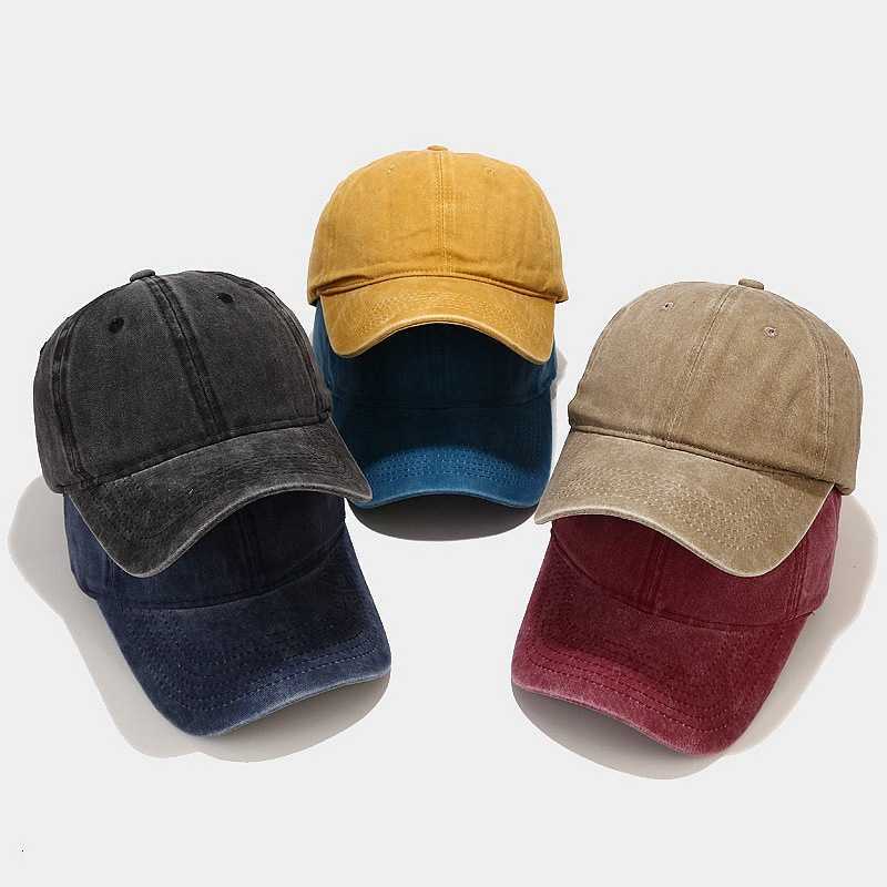 Washed Simple Baseball Cap Unisex Outdoor Versatile Duckbill Cap Trendy Simple Hat H251020