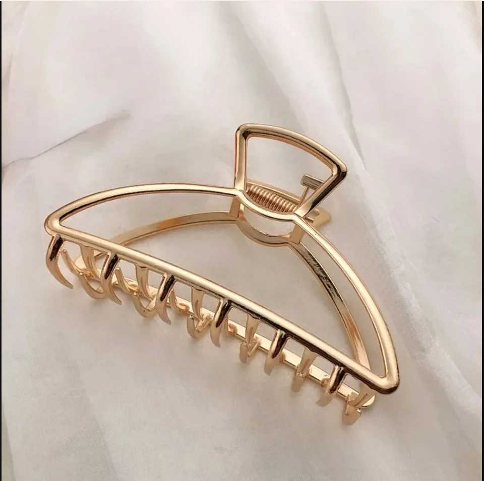 Gold Color Hollow Geometric Hair Clips Metal Hair Claw Cross Hairclip Headband Hairpin Hair Crab Women Hair Fashion AccessoriesW254021