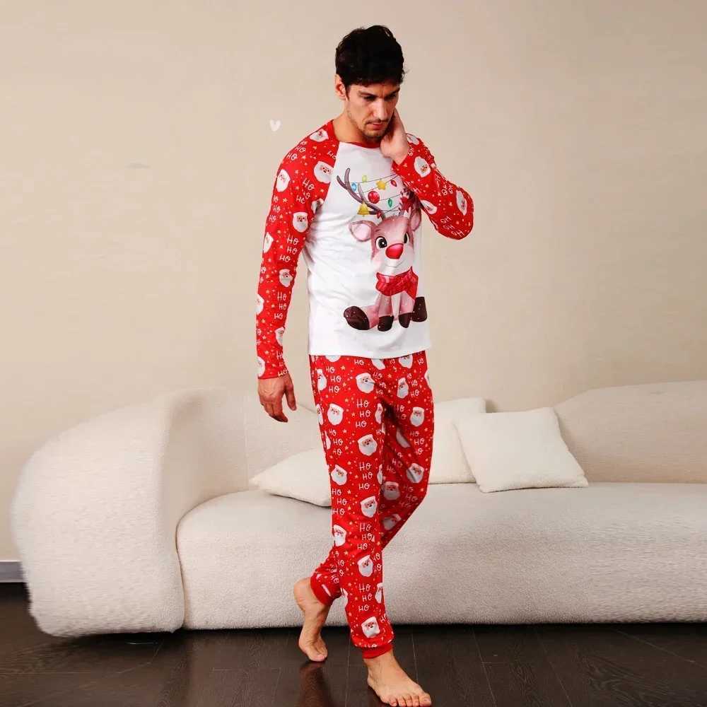 2025 New Family Christmas Pajamas Set All Elk Print Parentchild Matching Outfits Baby Romper Soft Loose Sleepwear Xmas Look Pjs L251021A91O