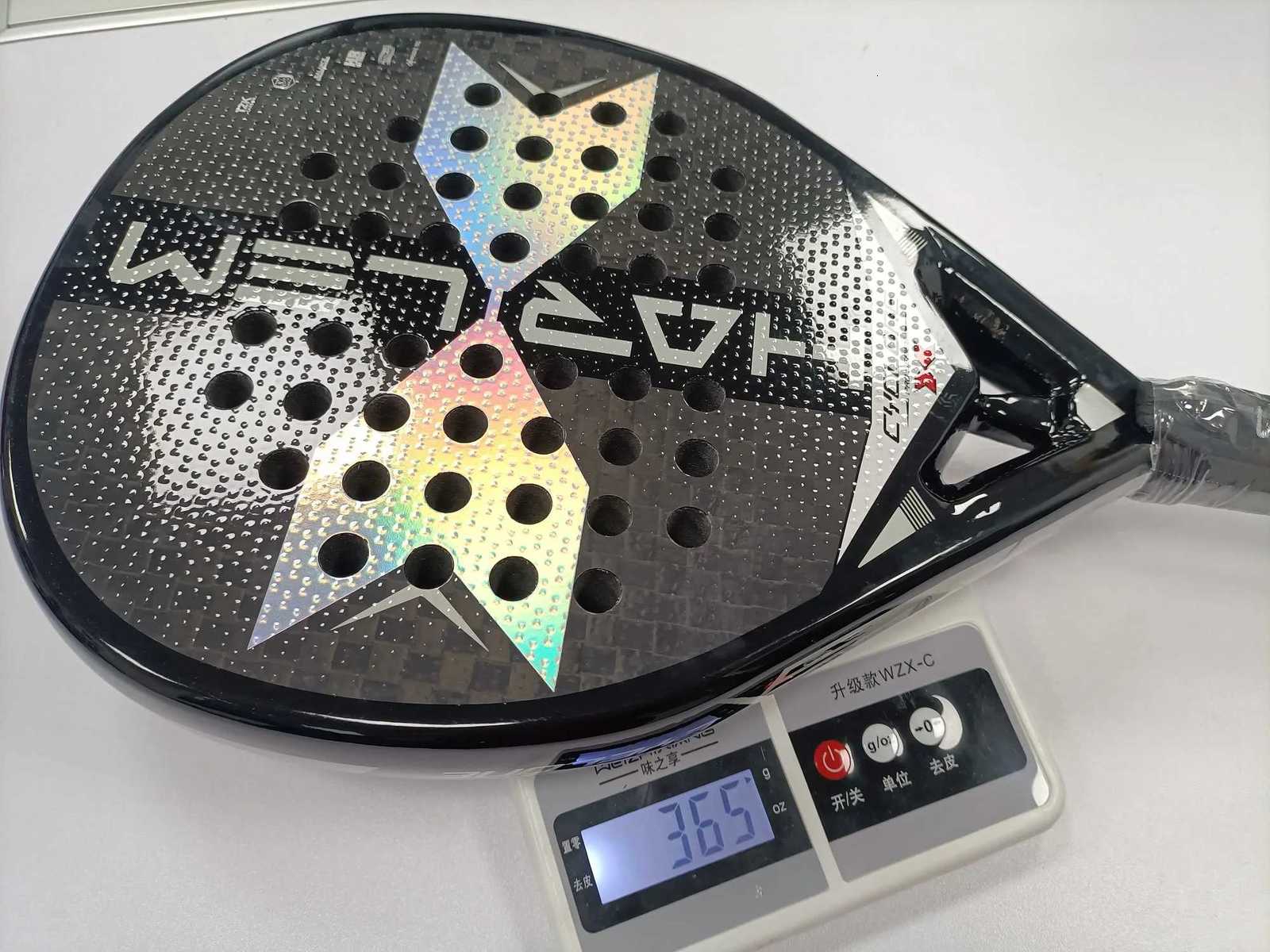 Padel Tennis Racket 3K Carbon Fiber Eva Soft Memory Shape Rough Surface High Balance Padel Paddle without Bag W251021