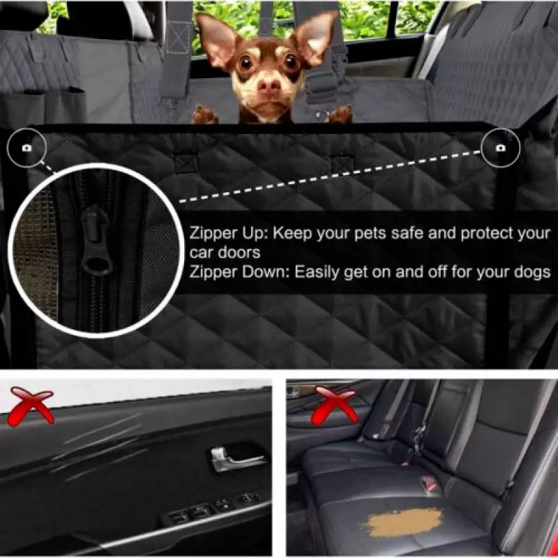 Dog Car Seat Cover Seat Extender Dog Hammock Backseat Heavy Duty Nonslip Durable Safety Waterproof Pet Mat Back Seat Covers for Cars Trucks and SUVs