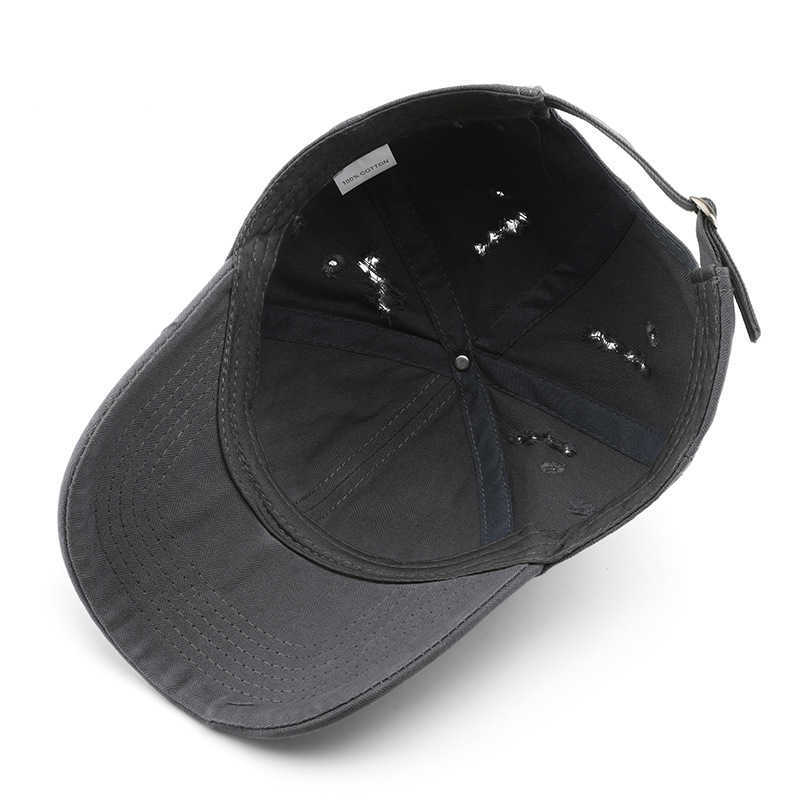 Mens Spring and Autumn Solid Color Flat Brim Distressed Baseball Cap Outdoor Womens Travel Sports Sun Protection Visor Cap H251020