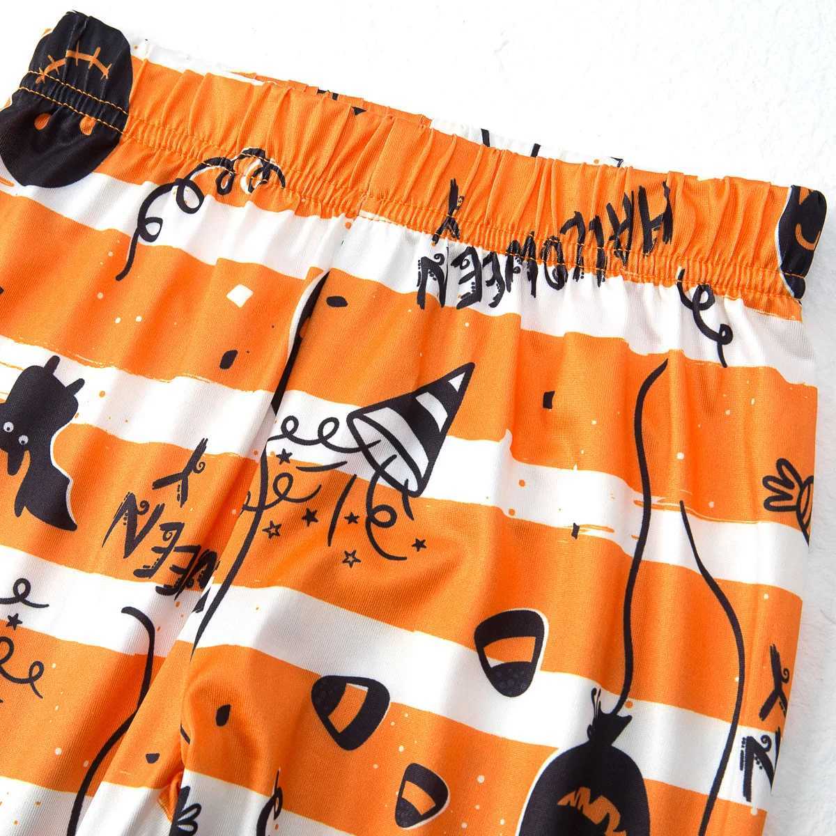 Halloween Family Matching Outfits Trick Treat Funny Glow in Dark 2 Piece Suit Kids Pajamas Baby Romper Overalls Clothing Pijamas L251021G4RE