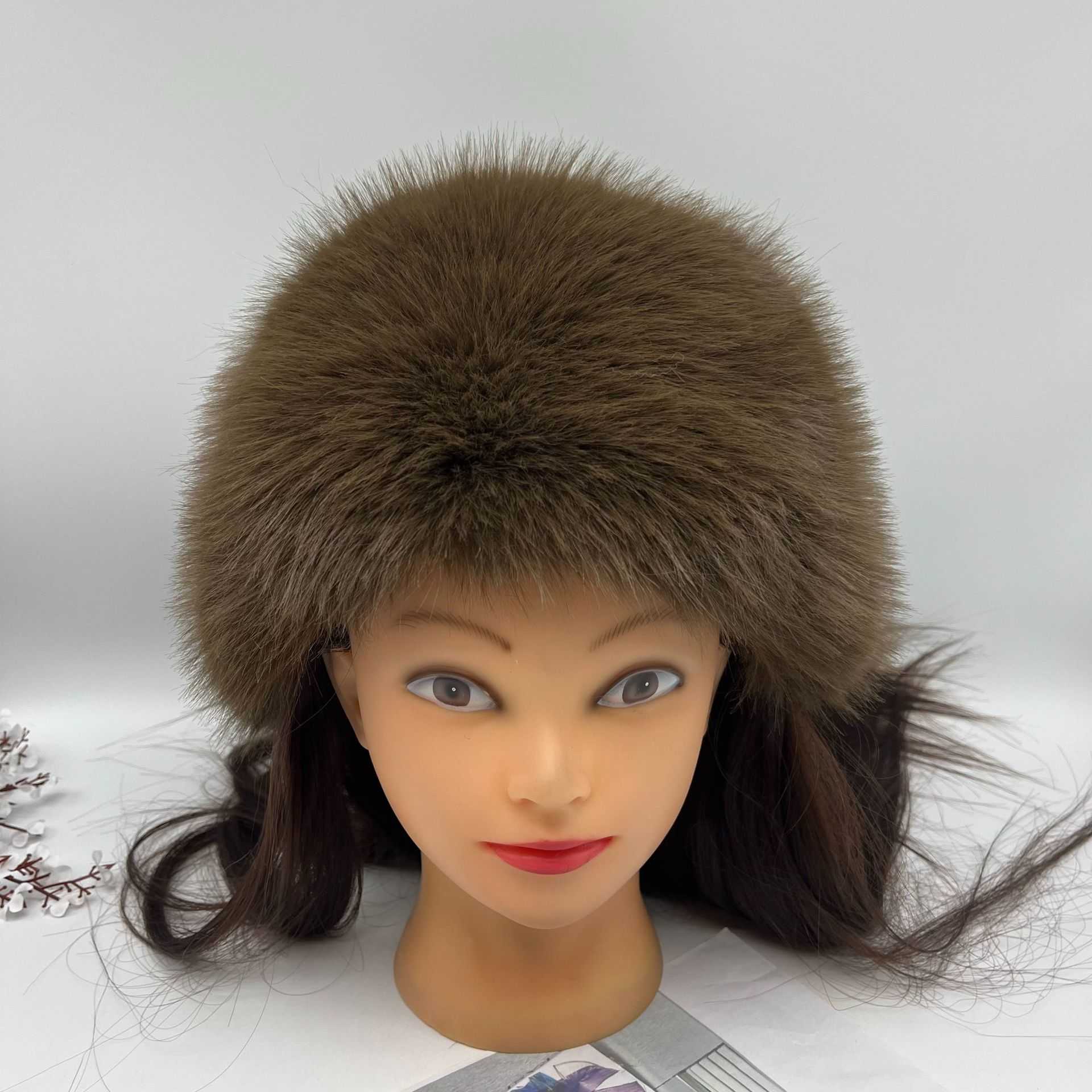 New Faux Fox Fur Fisherman Hat Outdoor Ski Windproof Hat Coldproof Warm Thickened Fur Hat Versatile Bucket Hat H251020