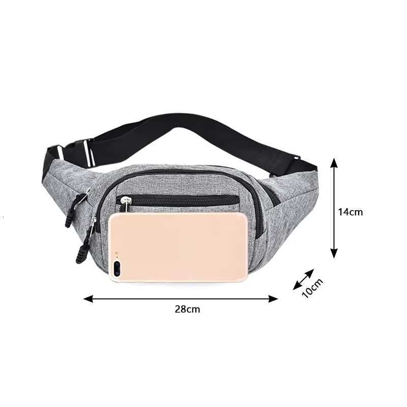 Unisex Solid Color Waist Bags LargeCapacity Shoulder Bag Outdoor Sports Travel Bag Multiple Pockets Coin Phone Key Storage Bag Z251021
