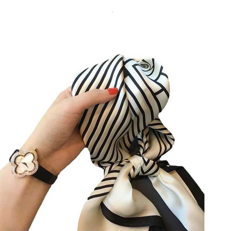 Women Korean version of simple stripes brocade forging 70cm small square scarf headscarf W251021
