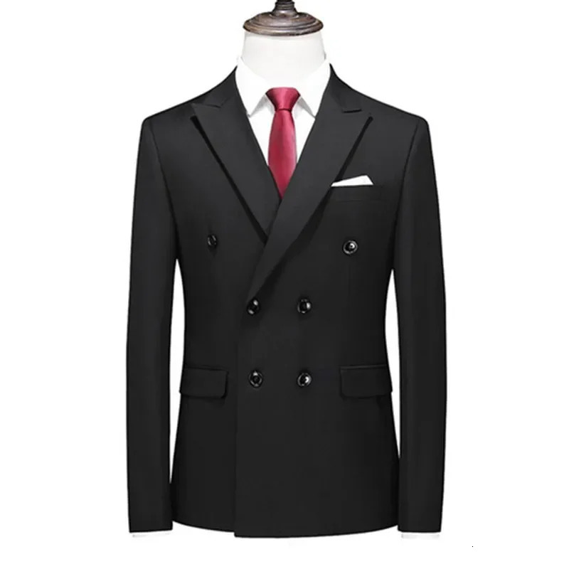 2025 Fashion Men Double Breasted Tuxedo Business SuitMale Slim Fit Korean Casual ClothingMens Casual Jacket Blazers 251021