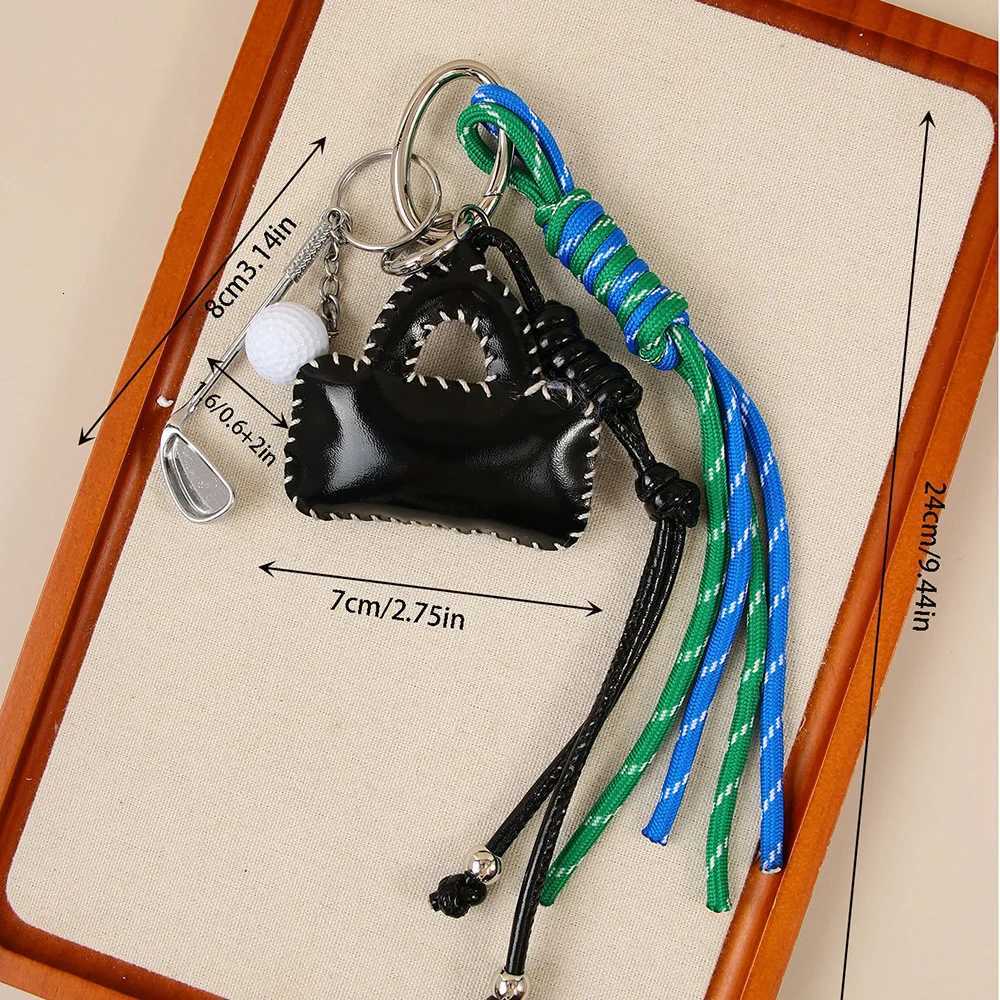 INS Style PU Leather Little Bag Pendant Keychain Exquisite Bag Charm Woven Rope Tennis Racket Hanging Piece Trend AccessorieA316 W251021