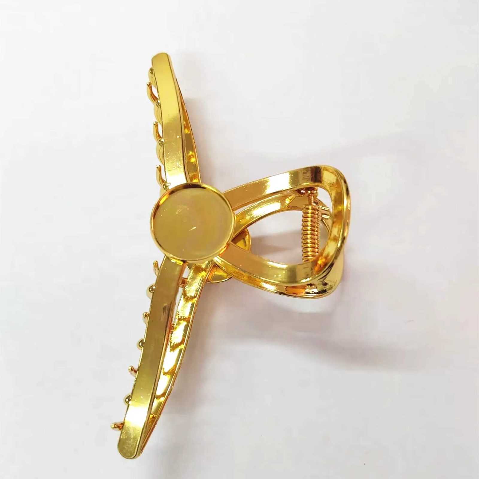 2pcslot New doublesided soldered tray alloy hair grab with goldsilverkc gold DIY hair accessory partsW254021