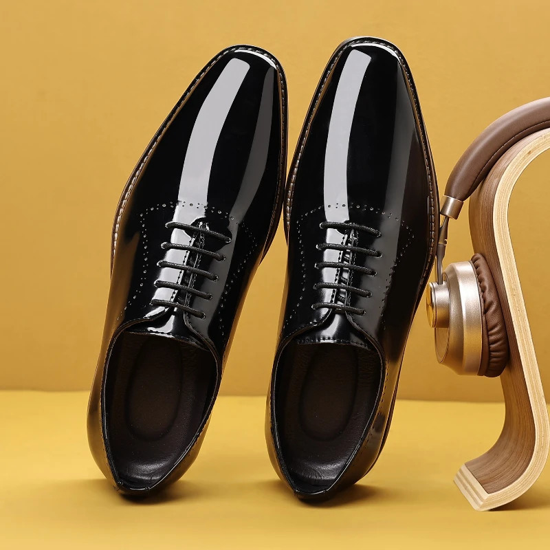 Men Oxford Shoes High Quality Patent Leather Men Shoes Comfortable Dress Wedding Party Shoes Classic Business Formal Shoe 251021