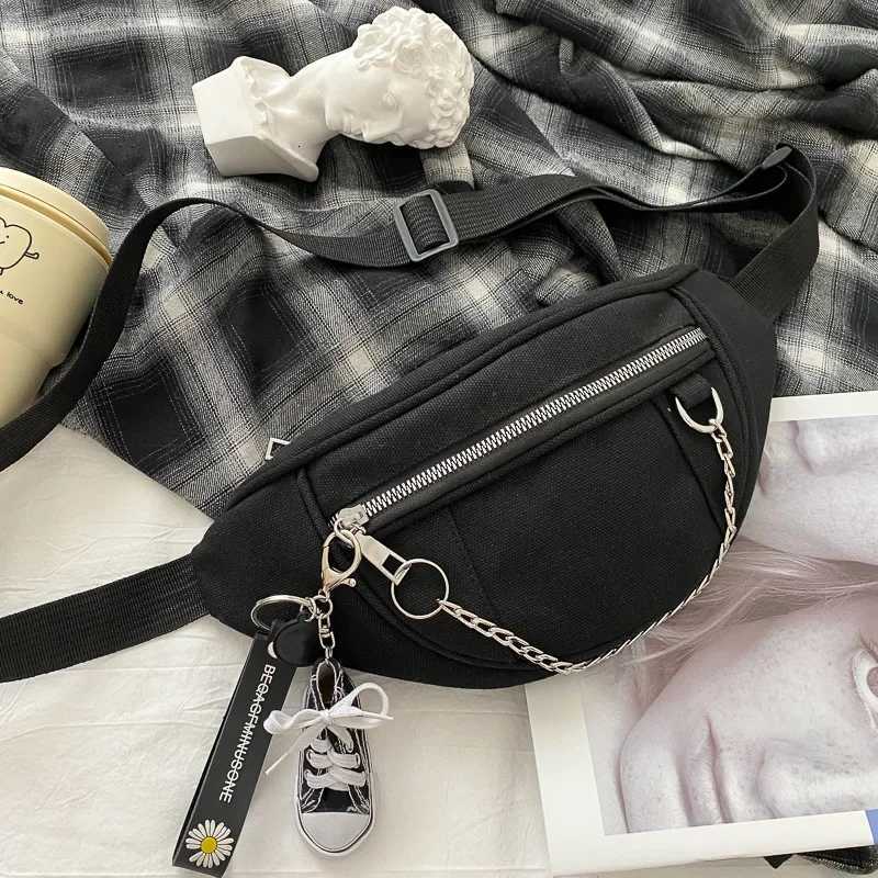 Canvas Chain Fanny Waist Bag Designer Zipper Chest Bag Sport Travel Girl Waist Belt Bags Fashion Phone Waist Pack Chest Bag Z251021