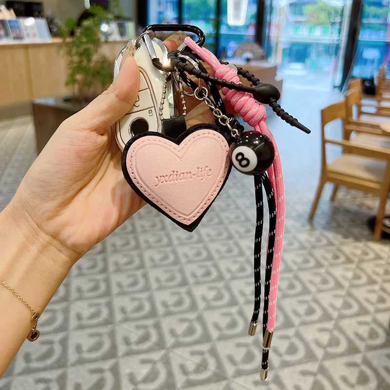 Fashion Creative Lucky Billiard Black No8 Ball Key Chain Weaving Colorful Rope Bag Hanging Trendy Bag Hanging Jewelry Gift J251121