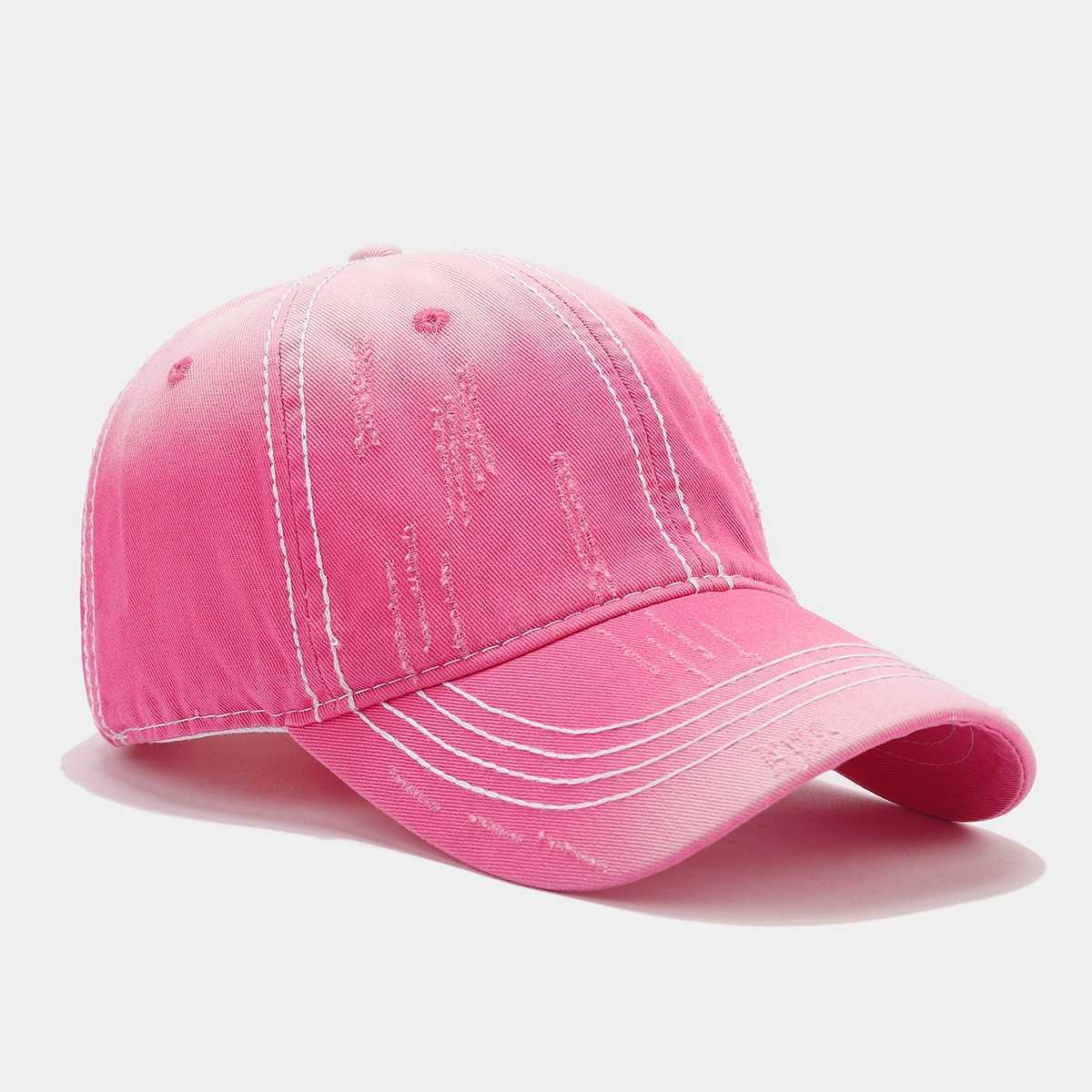 Spring Summer Outdoor Washed Frayed Soft Top Mens Baseball Cap Fashion Gradient Versatile Duckbill Cap for Women H251020