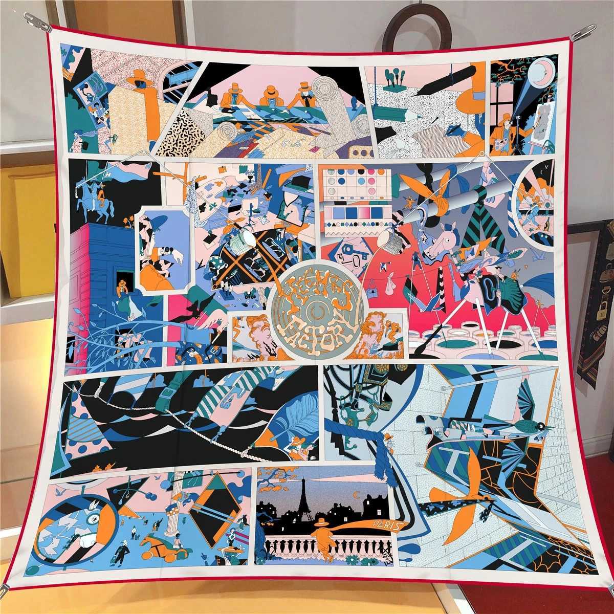 Design Luxury Brand Twill Silk Women Scarf Sunscreen Foulard Shawl Hijab Female Hair Hijab Wraps Neckerchief Bandanda Echarpe W251021