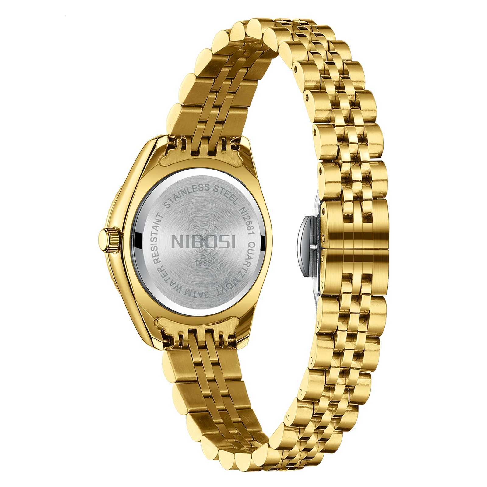 NIBOSI Womens Analog Quartz Waterproof Ladies Wrist es with Date Dainty Gold Fashion Luxury Stainl SteelXJ251021