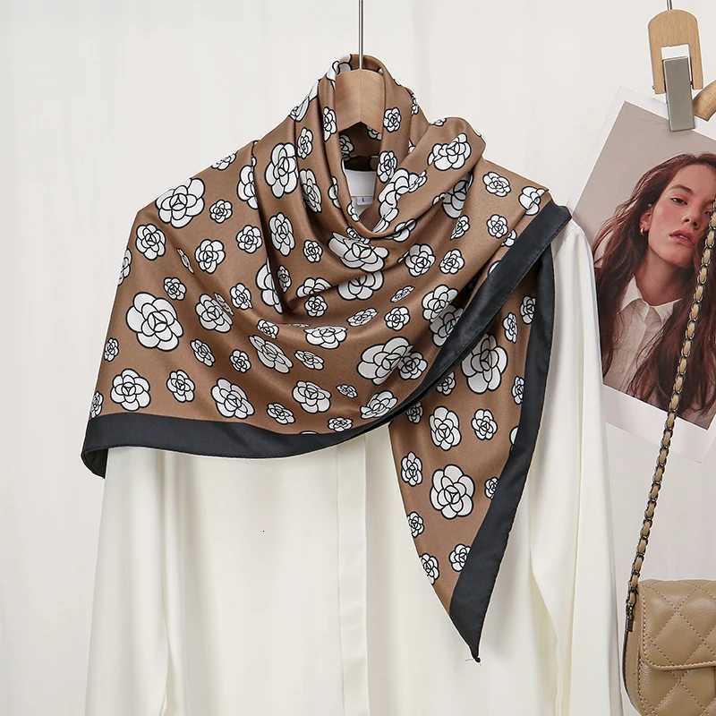 9090cm Imitation Silk Square Scarf Printed Foard Shawl Innovative Design Pattern Tuan Polyster band Islamic HijabsW251021