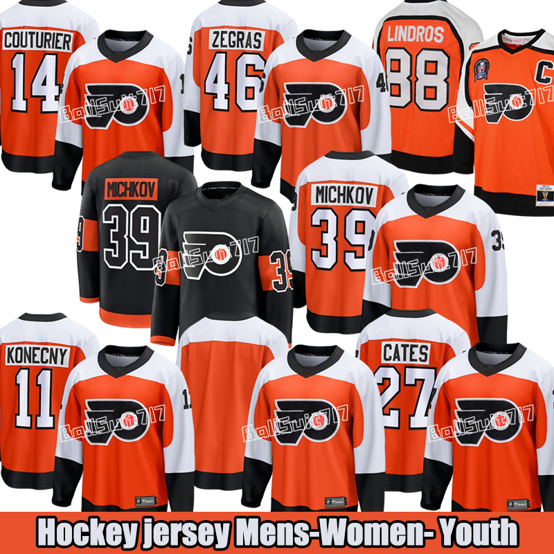 #39 Matvei Michkov Philadelphiacity FlyersS Jerseys #11 Travis Konecny #14 Sean Couturier #74 Owen Tippett #86 Joel Farabee Hockey Jerseys