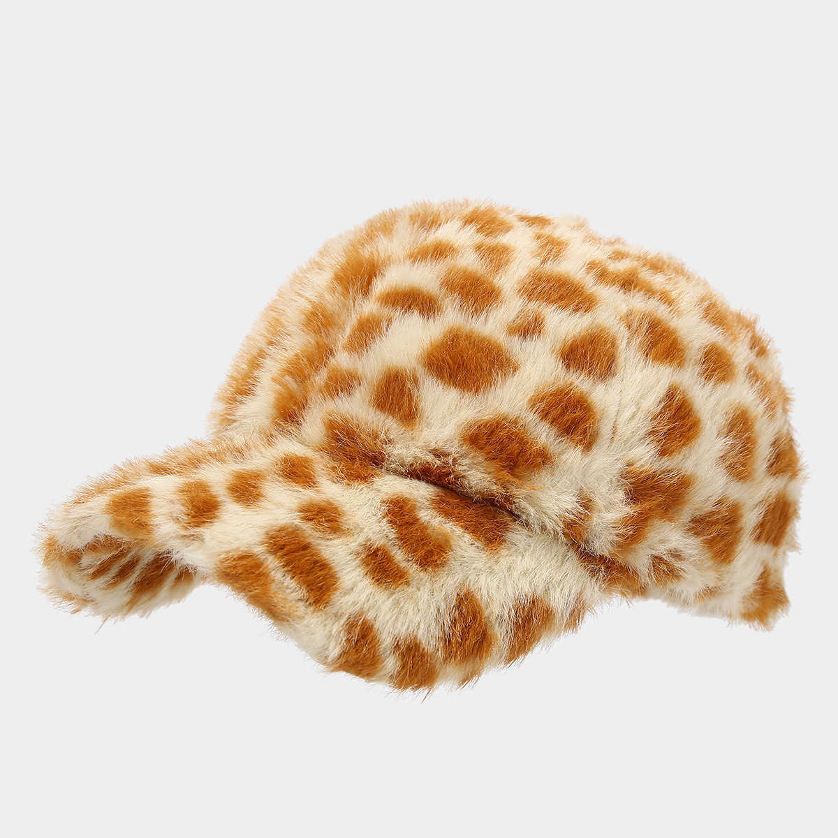 Tiger Pattern Plush Duckbill Cap for Women Slimming Fashionable Outdoor Casual Sunshade Baseball Cap H251020