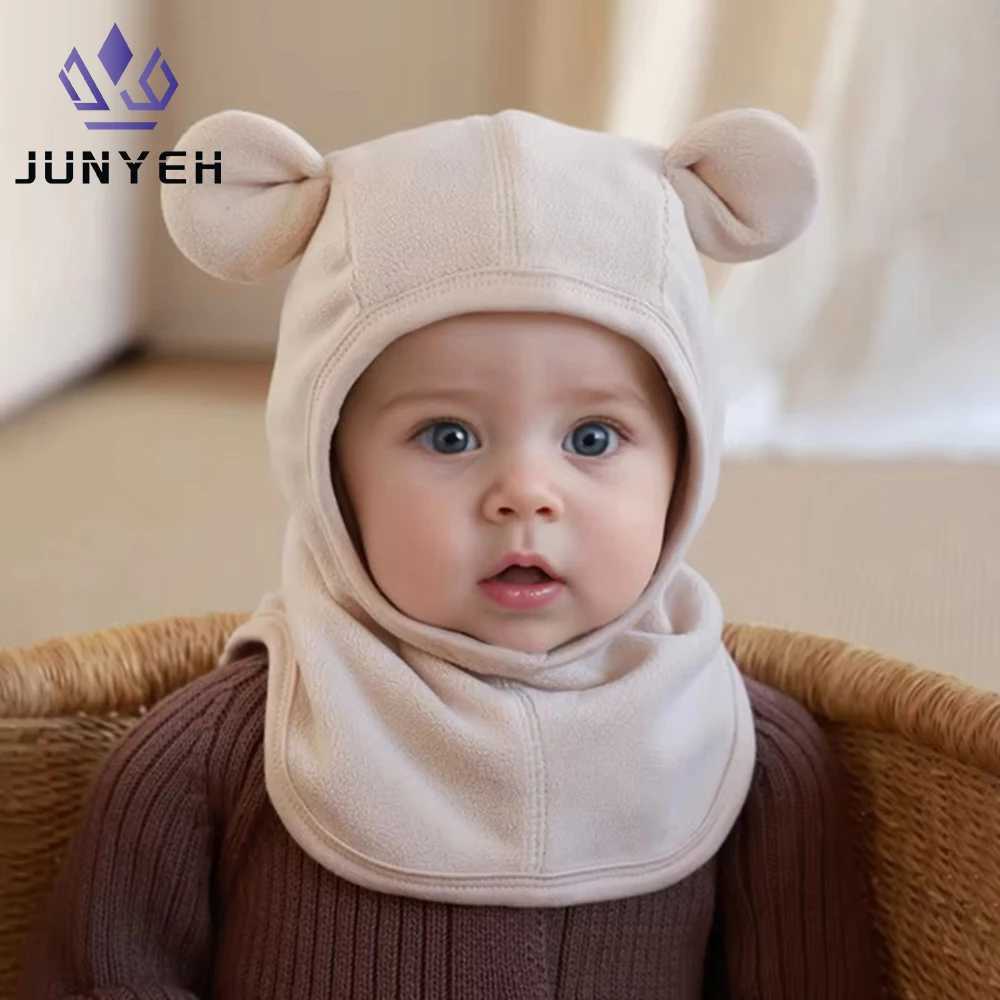 Baby Hats Scarf Set Winter Toddler Polar Fleece Balaclavas Infant Cute Ear Protection Beanies BoysGirls Warm Caps Scarf Set J251021