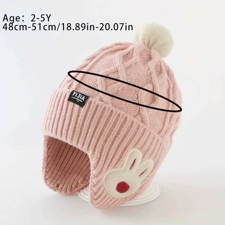 Kids Winter Hat with Ear Flaps Soft Warm Knit Beanie for Boys Girls 5 Years Comfortable Headwear Outdoor Playwear J251021