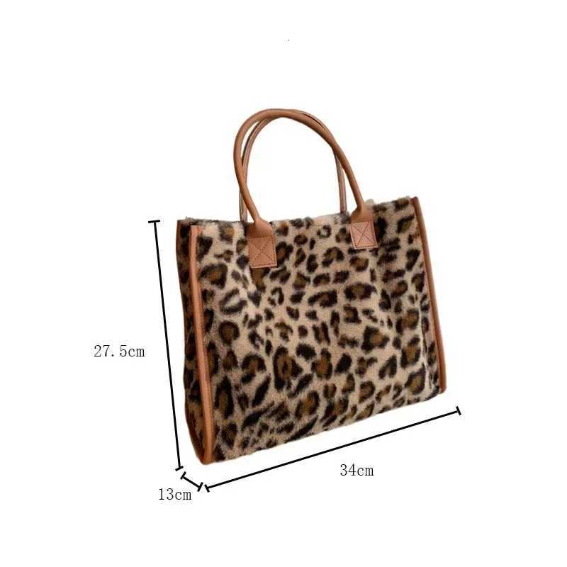 New Women Soft Plush Hand Bag New Winter Leopard Cow Print Tote Bags Female Pu Leather Underarm Bags Furry Fluffy Shoulder BagXJ251021