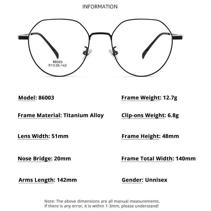 Trendy Polarized Clip On Sunglasses Titanium Alloy Glasses Frame Women Optical Round Sunshades Eyewear J251114