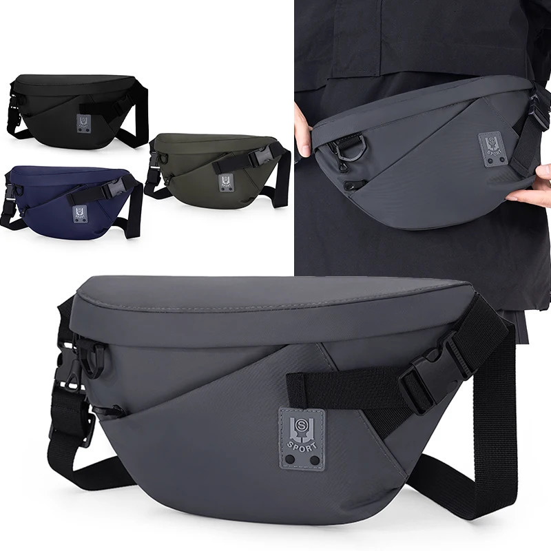 Mens large capacity waist bag foldable lightweight perfect for outdoor hiking commuting and sports bags 251014