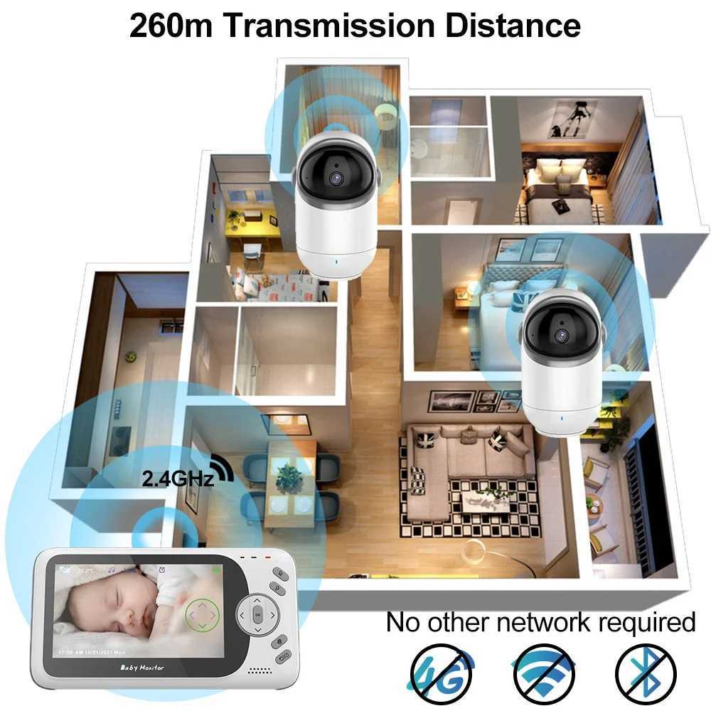 VB801 Video Baby Monitor with Pan Tilt Camera Indoor 43 Inch 24G Wireless Two Way Audio Night Vision Security Cam Babysitter J251121