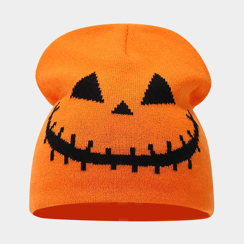 Autumn Winter New Halloween Pumpkin Skull Jacquard Knitted Pullover Hat Funny Festival Hat Warm Knitted Hat H251020