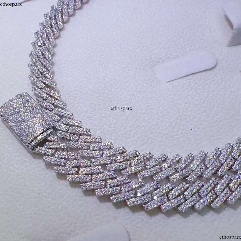 Hot Sale 10mm Sterling Sier Moissanite Cuban Link Chain Necklace and Bracelet New Type Jewelry