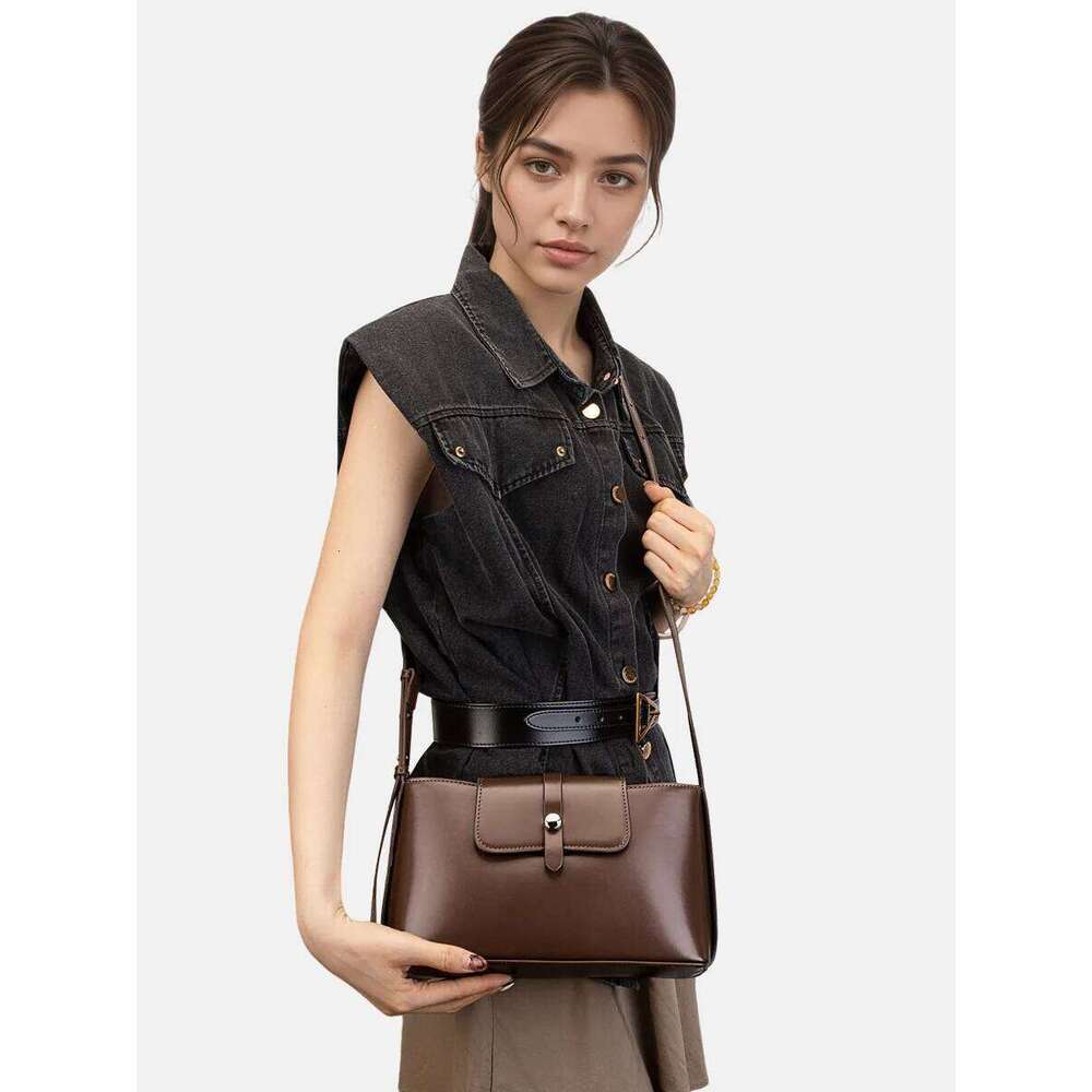 Underarm Women's Genuine Leather-Feel Shoulder Fashionable Versatile Crossbody Bag Soft 251021