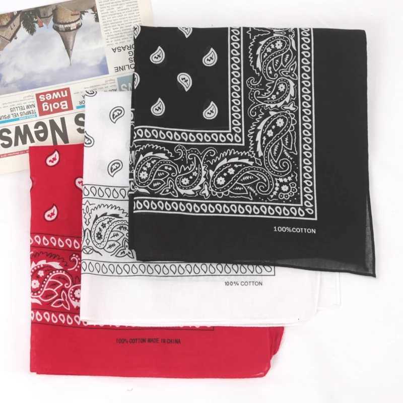 Unisex Cotton Bandana Kerchief Hip Hop Black Hair Band Neck Scarf Sports Headwear Wrist Wraps Head Square Scarves Handkerchief W251021