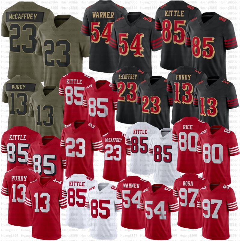 2025 New Brock Purdy Christian McCaffrey George Kittle Football Jersey Nick Bosa Fred Warner Jerry Rice Joe Montana Aiyuk Ricky Pearsall