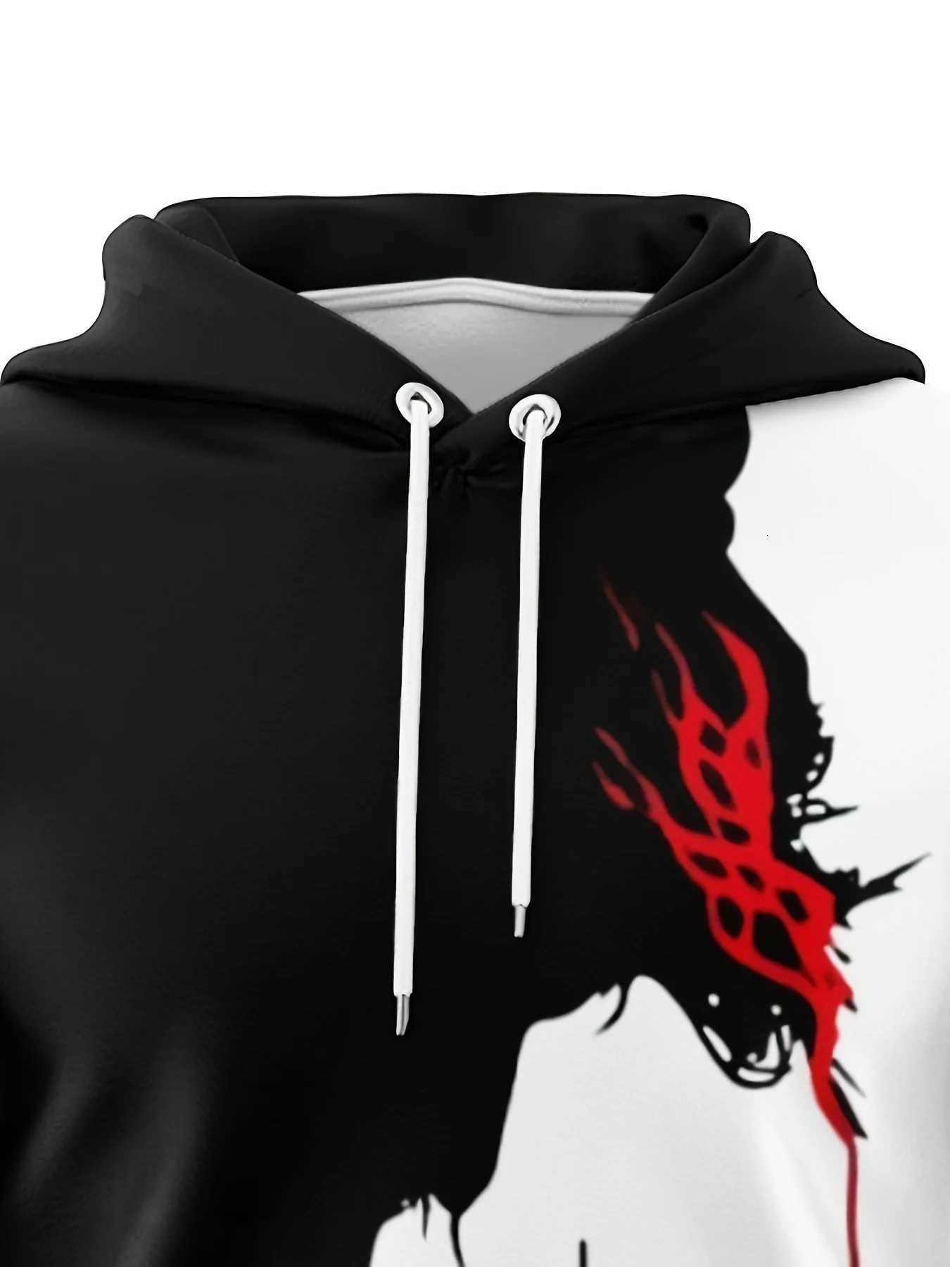 The new mens hoodie for the autumn of 2025 features a casual fashionable and sporty 3D Christ Jesus pattern print W251021